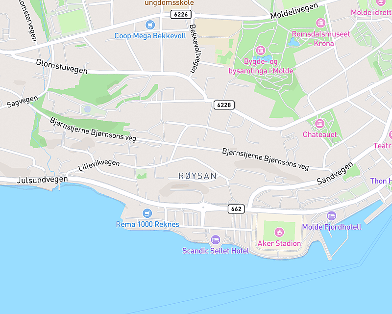 Et kart som viser beliggenheten til AniCura Molde